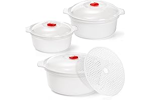 3 Pack Microwave Cookware with Lids: The Perfect Kitchen Companion