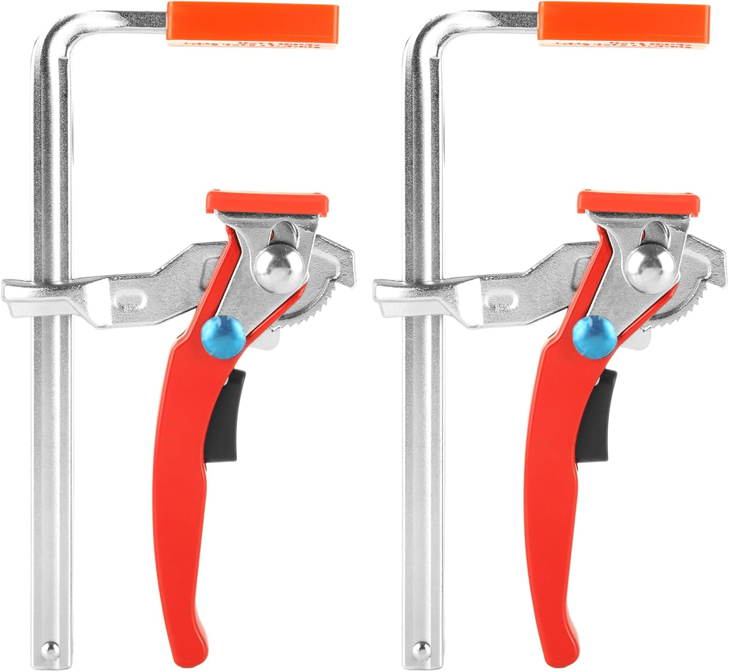 LANIAKEA 2PCS Ratcheting Table Clamp Quick Bar Clamp with 0~6" Clamping Range Ratchet Guide Rail F Clamp for MFT Table and Guide Rail System