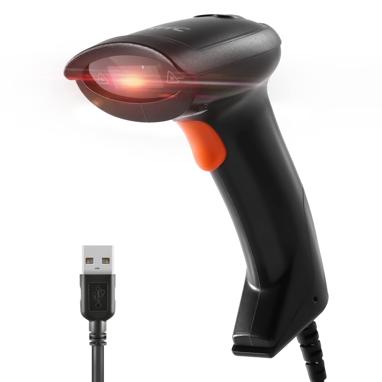 1D Barcode Scanner, JRHC Handheld USB Wired Laser Barcode Reader Bar Code Scanners for Store Supermarket Warehouse POS Library