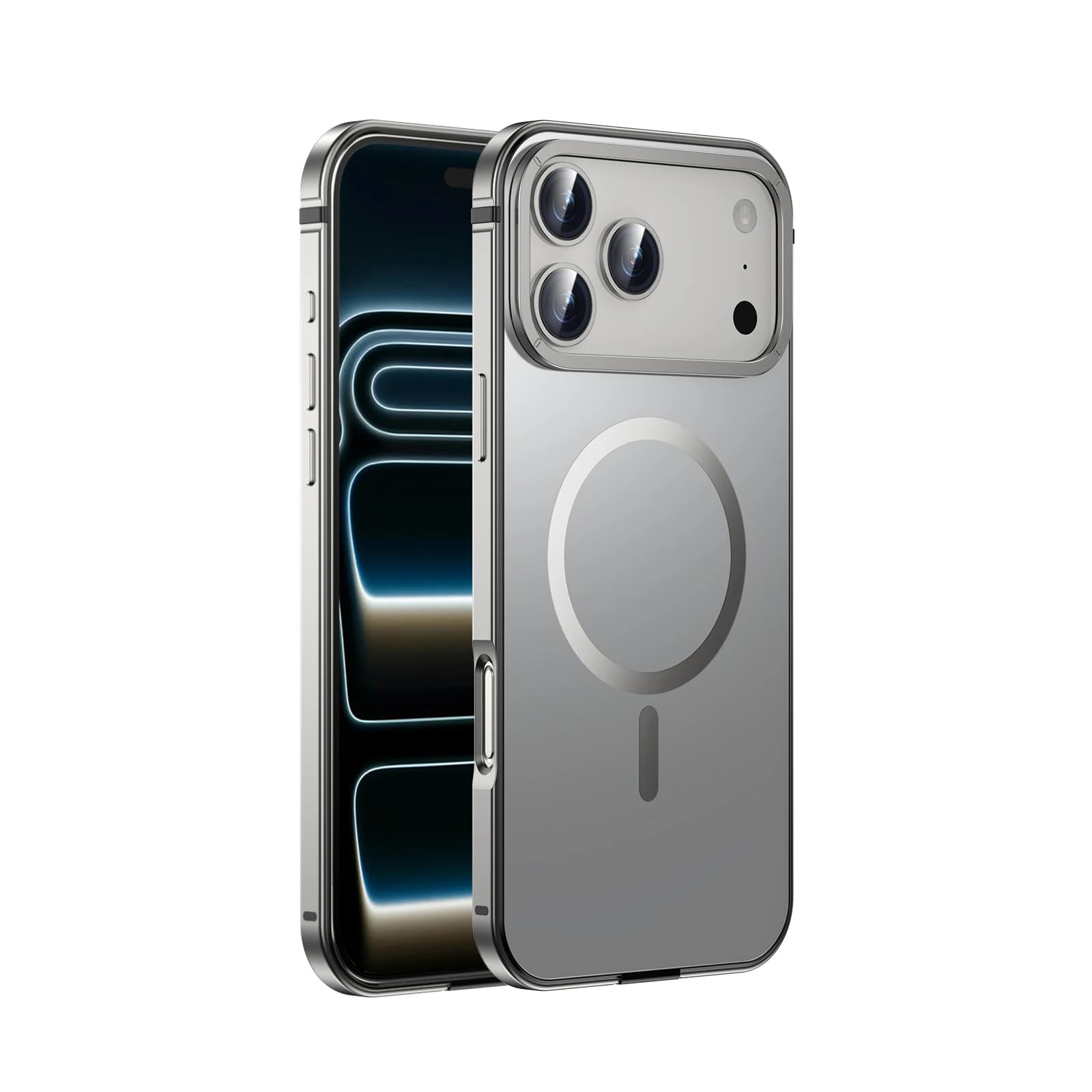 Funda Protectora Resistente con Marco de aleación para iPhone 17 Pro (para iPhone 17 Pro/Gris)
