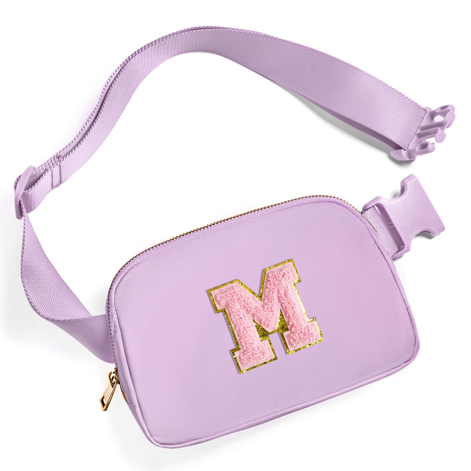 Gitus Belt Bag Fanny Pack Crossbody Bags with Initial Letter Patch Cute Stuff Birthday Gifts for Teenager Girls Trendy Preppy Stuff for Teen Girls