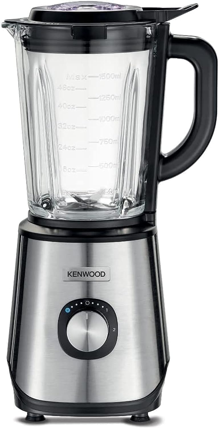 Power Blender BLM45.240SS Glass Blender, 1000 Watts, Ice Crush Function, 2 Speeds With Pulse, Multi Mill, Black/Silver - International Warranty
