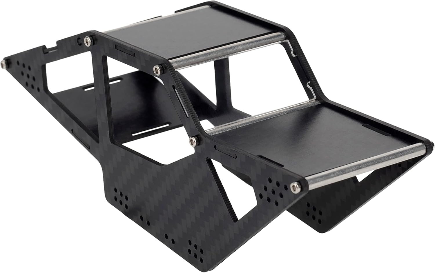 MEUS Racing SCX24 LCG Chassis Carbon Fiber Frame for Axial SCX24 C10 JLU Bronco 1/24 RC Crawler Upgrades Parts, Black