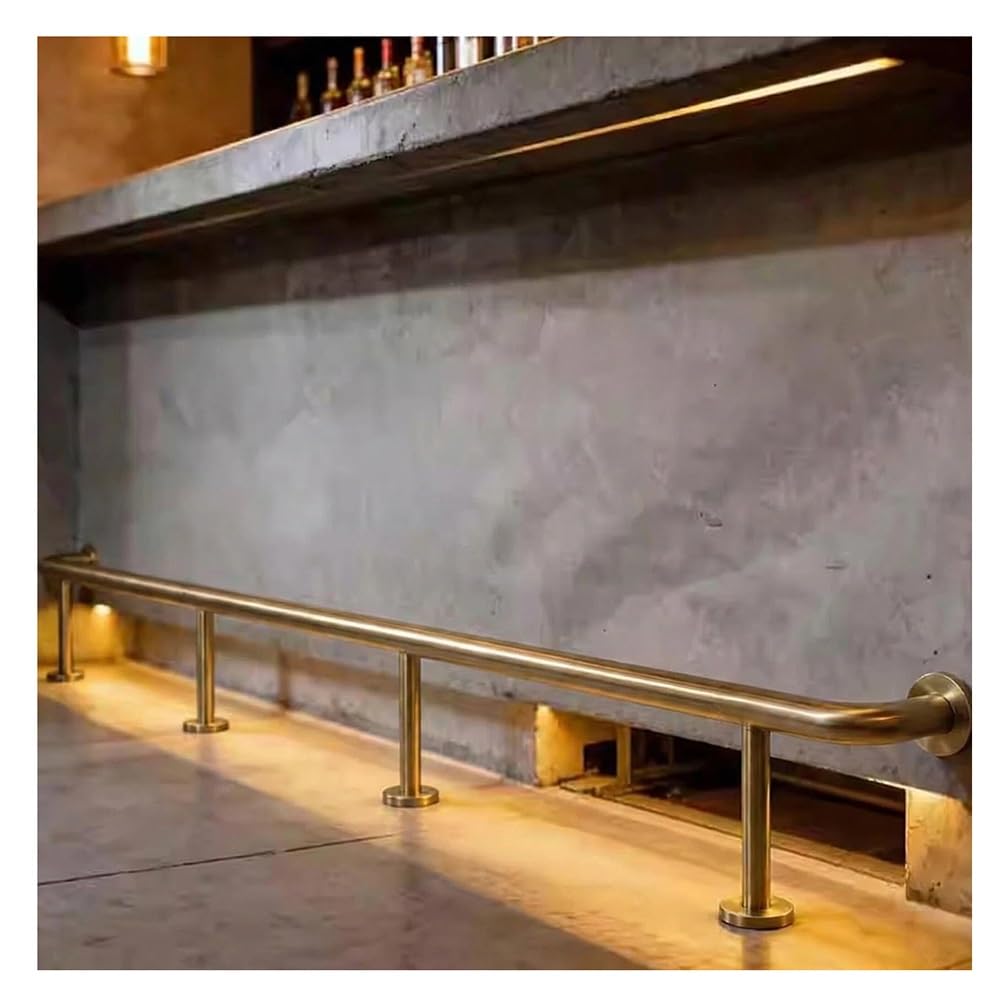 Garde-pieds de bar robuste en acier or de 100 cm pour îlot central