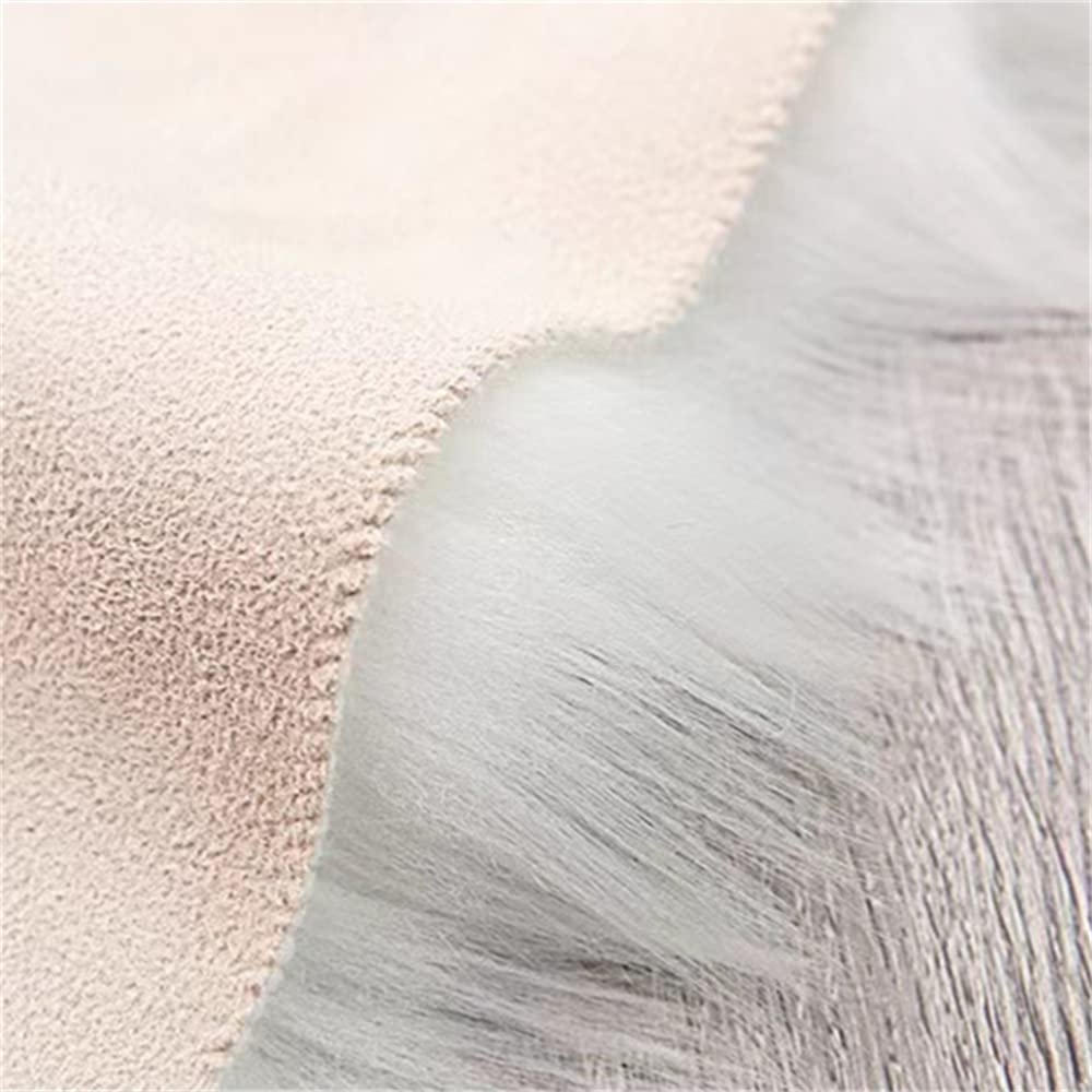 Tapis en fausse peau de mouton douce à poils longs lavable et antidérapant pour chambre à coucher, salon, canapé, décoration de chevet - 80 x 160 cm - Blanc