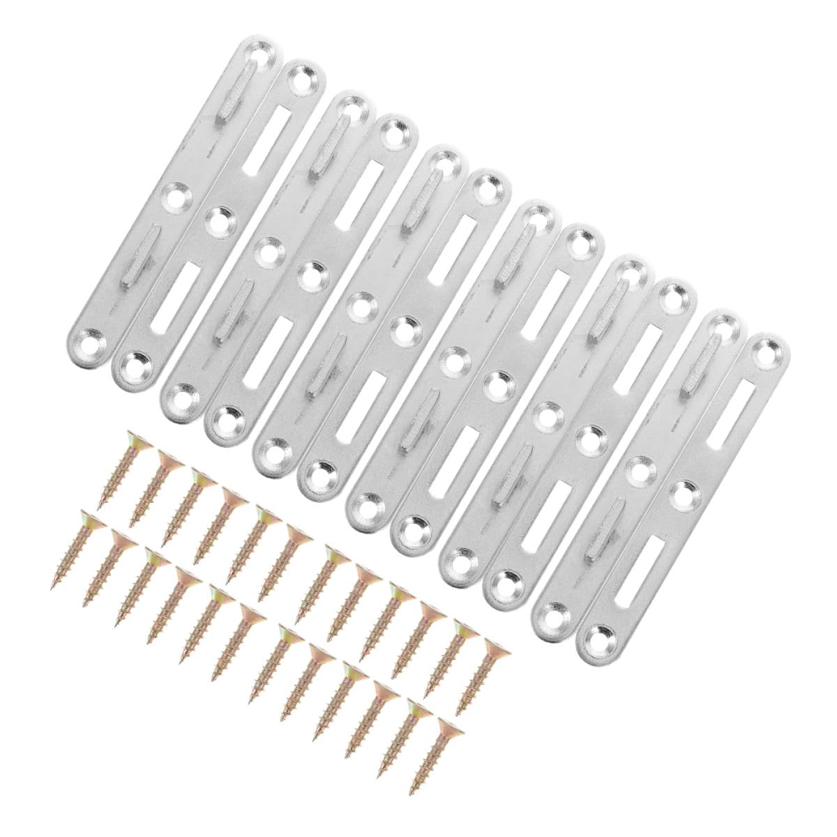 Bed Rail Connecting Fittings 6 Sets Smooth Surface Sleeper Brackets with Screws for Wooden Bed Frames Designed for Bedroom Assembly