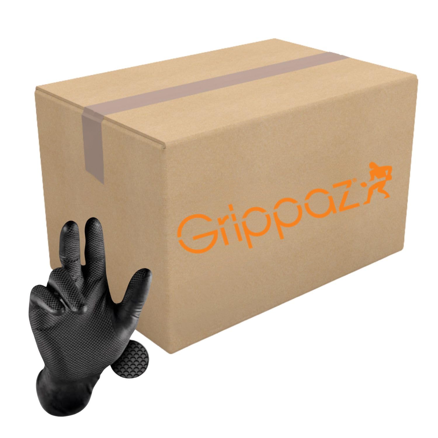 Grippaz Nitrile gloves Buk Box of 500, latex free, working gloves, extremely robust and tear-resistant, Black, L โ image 1