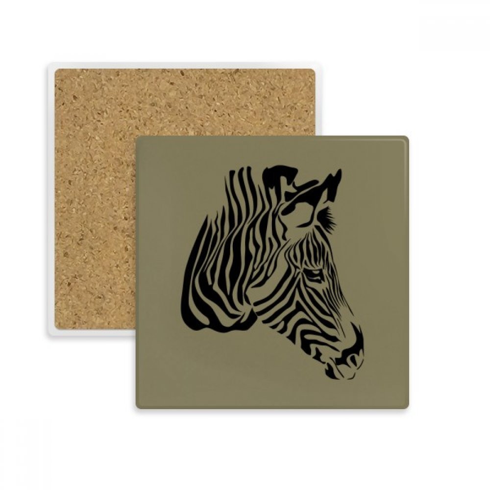 Dessous de verre motif zèbre en pierre absorbante idée cadeau originale pour la maison