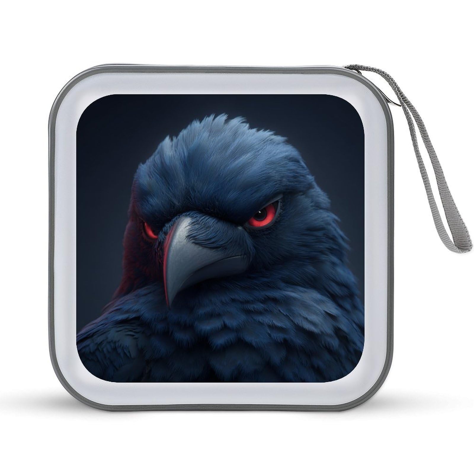 Jubonexis Raven with Red Eyes CD Case DVD Storage Case Portable for Car Home Travel