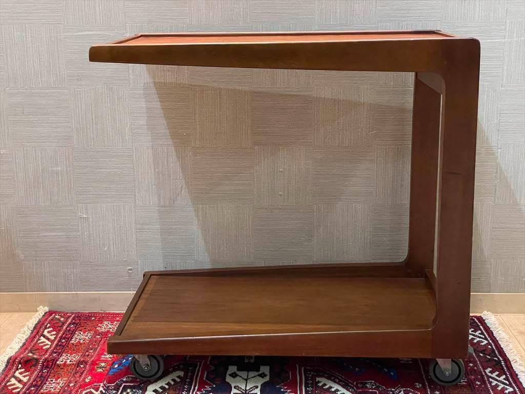 英国【 Remploy社製 】高級キッチンワゴン♪チーク無垢材 キャスター付