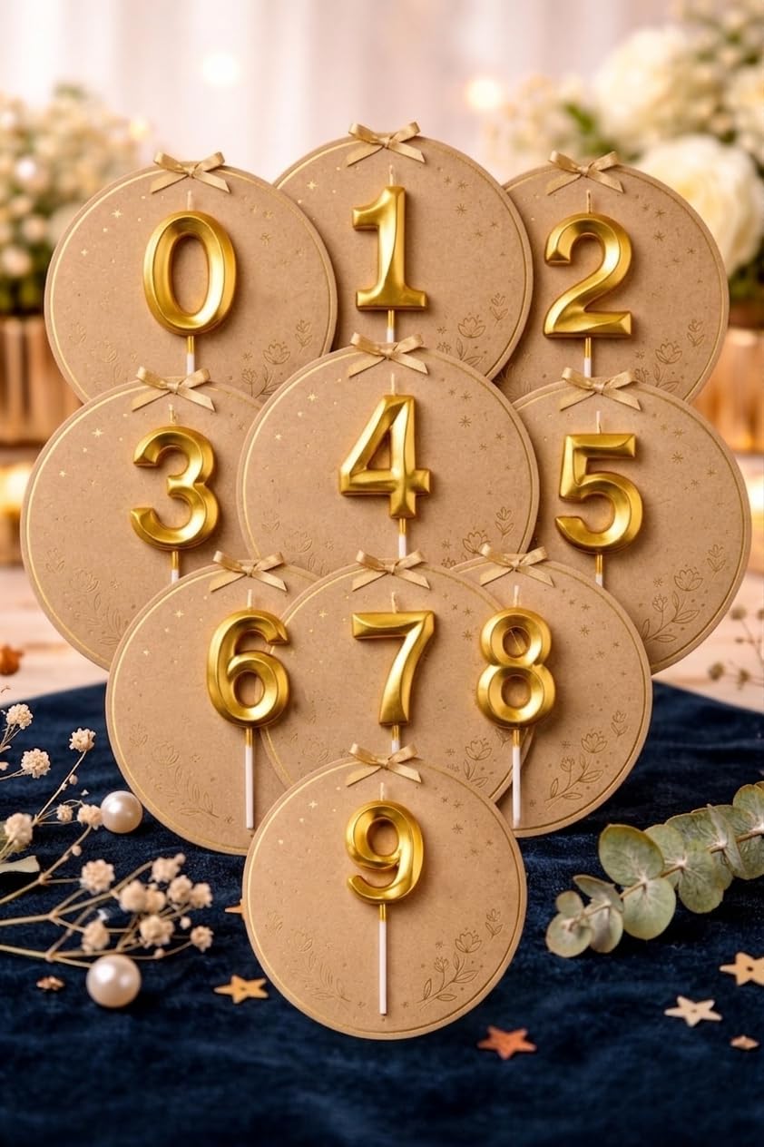 Glitter Number Candles - Birthday Cake Decorations -2