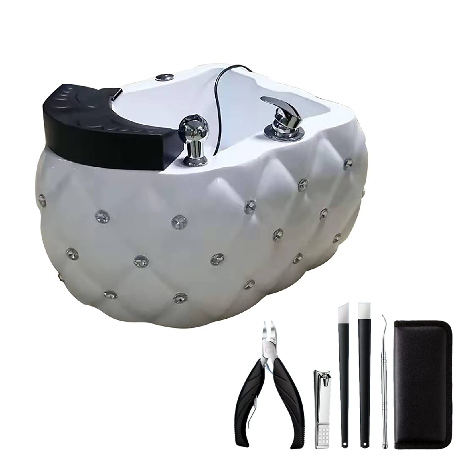 Foot Bath Basin Foot Soaker Acrylic Pedicure Sink with Pedicure Foot Rest with Massage Acupoint Special for Hotel Foot Bath Club Best Pedicure at Home Spa Treatment (Size : Bath+Pedicure)