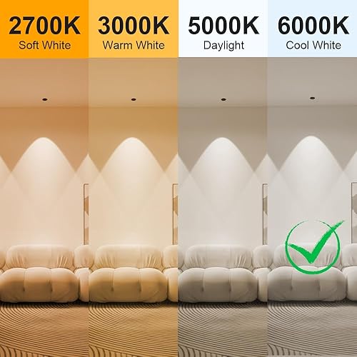 Miniatura 3 de Bombilla LED GU10 de 5 W, sin parpadeo, equivalente a 40 W, 6000 K, luz diurna blanca fría, foco de gran angular, luz de riel empotrada, luz