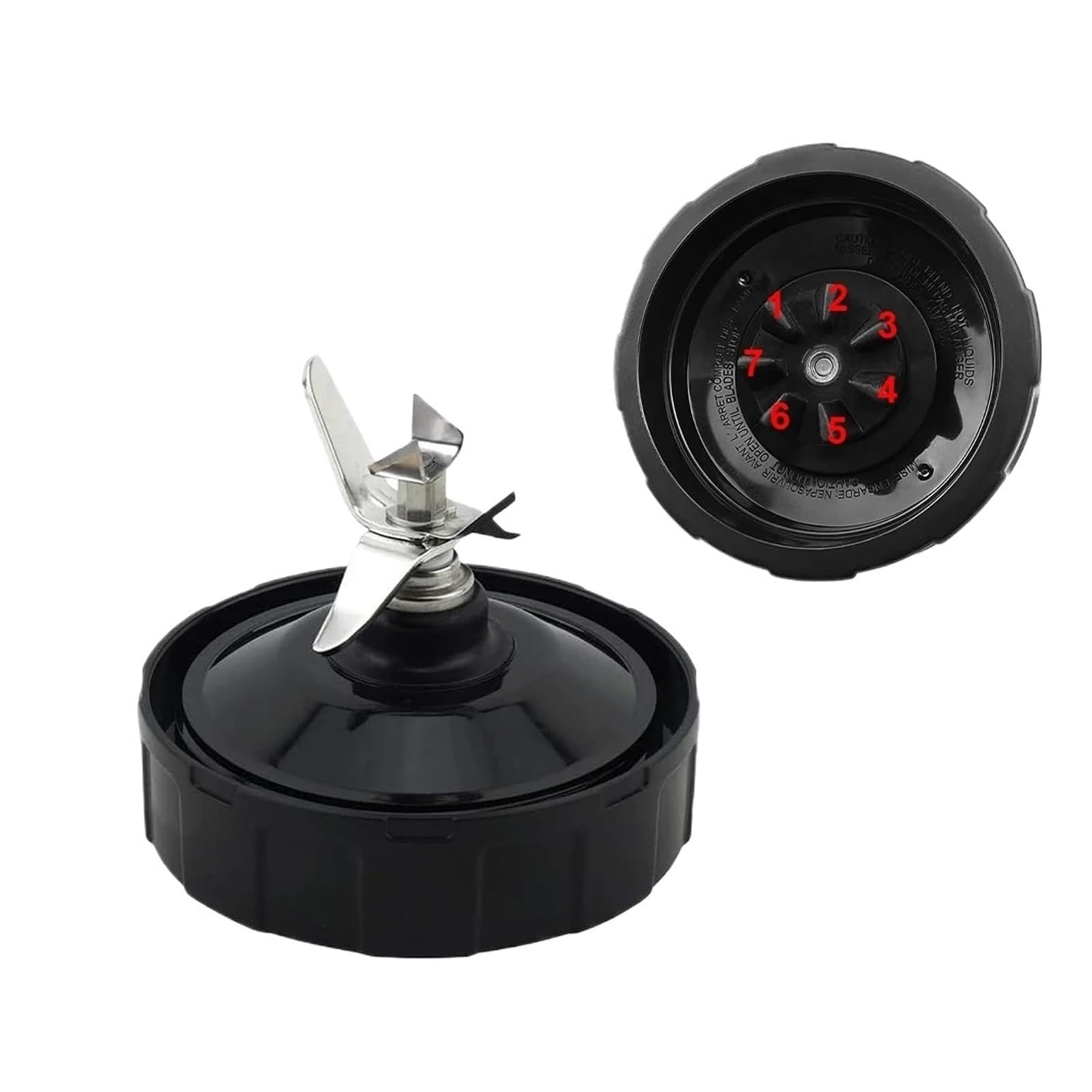 Compatibile Con Nutri, Ninja, Auto IQ BL480 BL481 BL482-30 BL487 Frullatore Spremiagrumi Lama Inferiore For Estrattore A 7 Alette, Con Guarnizione In Gomma Siliconica