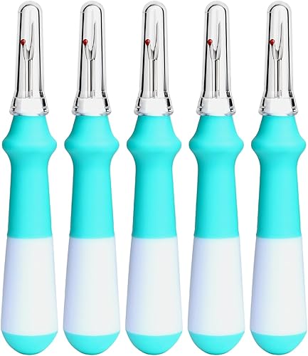 Juego de 5 piezas de desgarrador de costuras de agarre ergonómico, juego de desgarradores de costuras verdes para coser, herramienta de eliminación