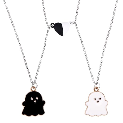 Mikovivi 2pcs Friendship Necklaces for 2, Mutual Attract Magnetic Matching Couples Pendant Necklace Set Forever Friends Jewelry Gifts for Women Men Anniversary Birthday