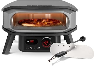 cozze® 13" PREMIUM ROTATE Pizzaofen Elektrisch mit Drehstein inkl. Regler und 2 m. Stecker – Perfekt für knusprige Pizzas
