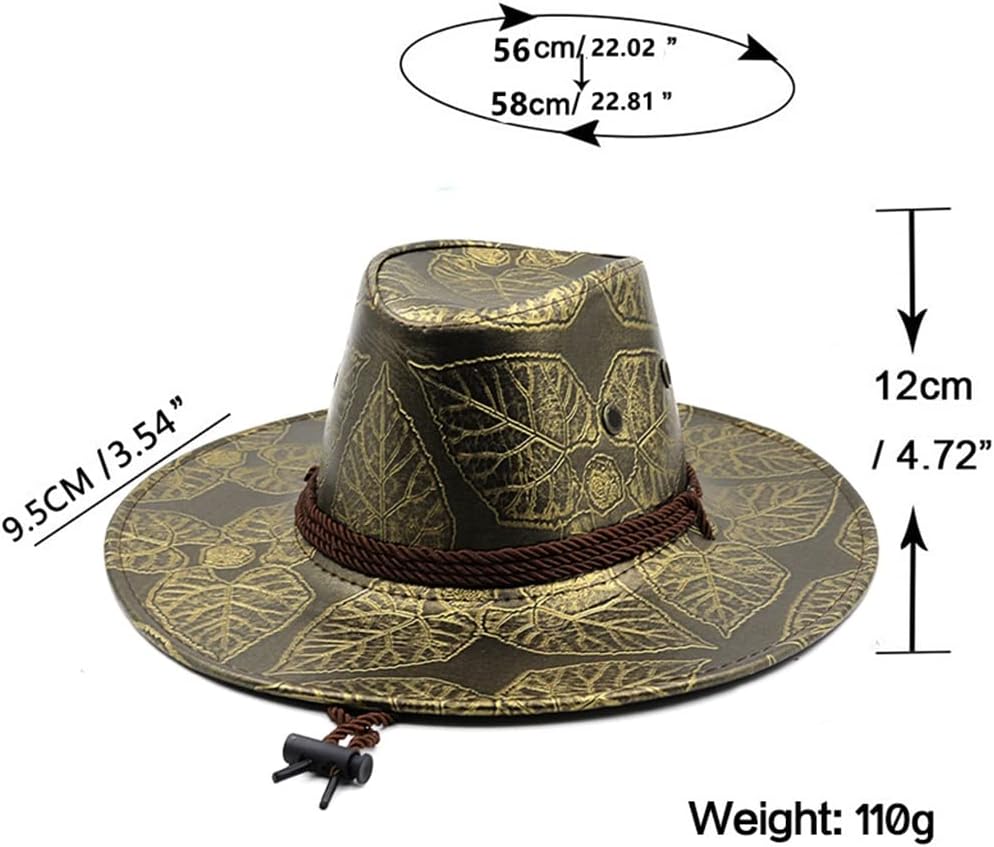 Simple Leather Women Men Western Cowboy Hat For Gentleman Dad Jazz Sombrero Hombre Caps
