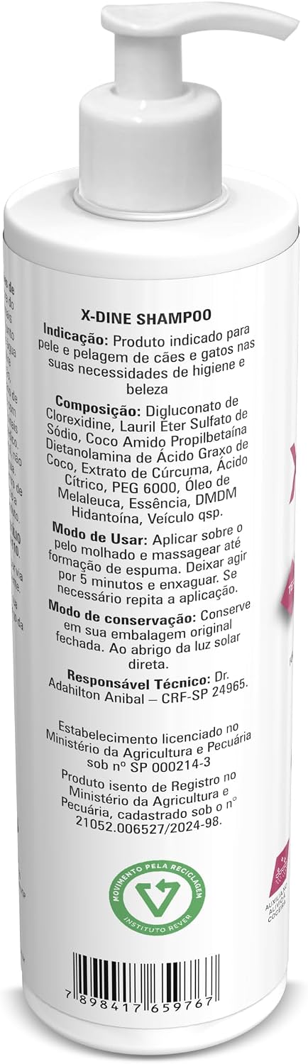 Shampoo X-Dine Lavizoo para Cães e Gatos – Antifúngico, Antisséptico e Anti-inflamatório, com Clorexidina e Tea Tree – Alívio para Coceira e Tratamento de Infecções de Pele Pet Shampoo X-Dine Lavizoo para Cães e Gatos – Antifúngico, Antisséptico e Anti-inflamatório, com Clorexidina e Tea Tree – Alívio para Coceira e Tratamento de Infecções de Pele Pet