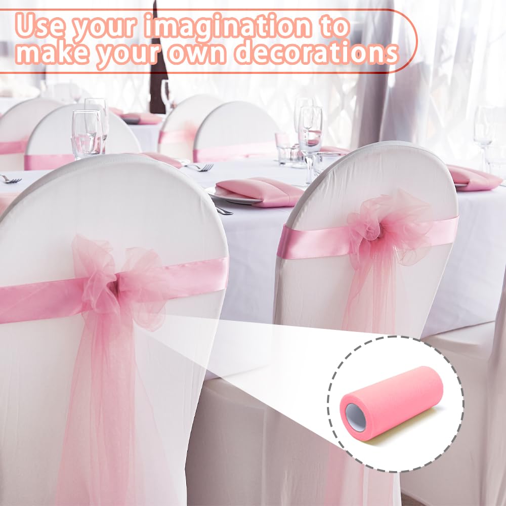 5 Rouleaux Tulle Multicolore 15cm X 23m - Tissu Tulle Pour Tutu, Décoration Mariage, Bricolage Et Fêtes