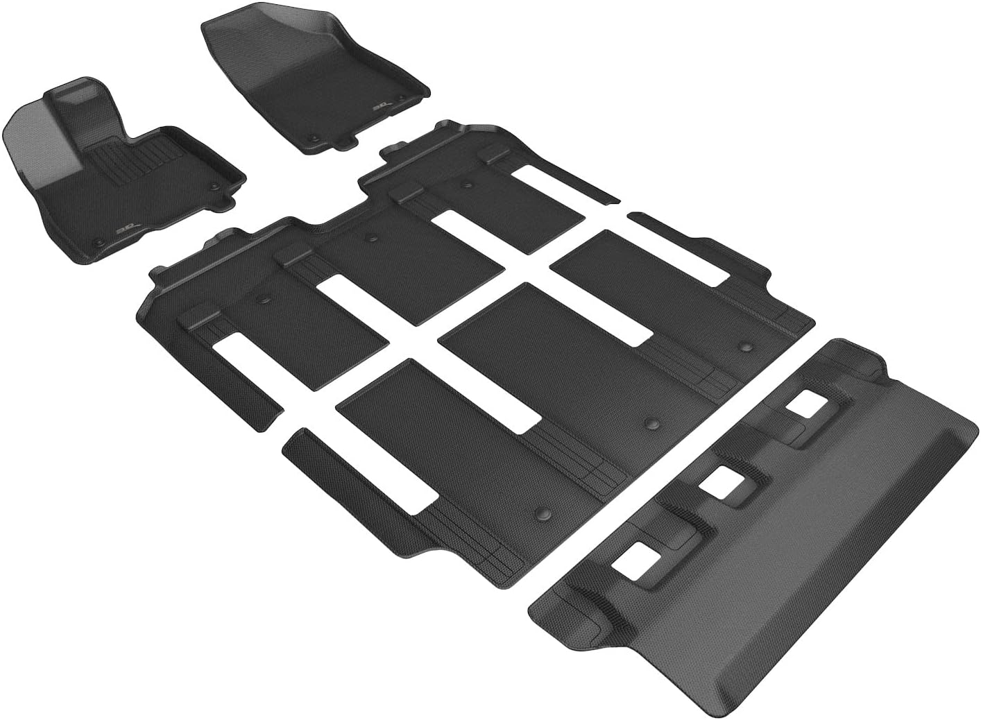 3D MAXpider Custom Fit Kagu Floor Mat (Black) Compatible with Toyota Sienna 7-Seat 2021-2026 - R1 R2 R3