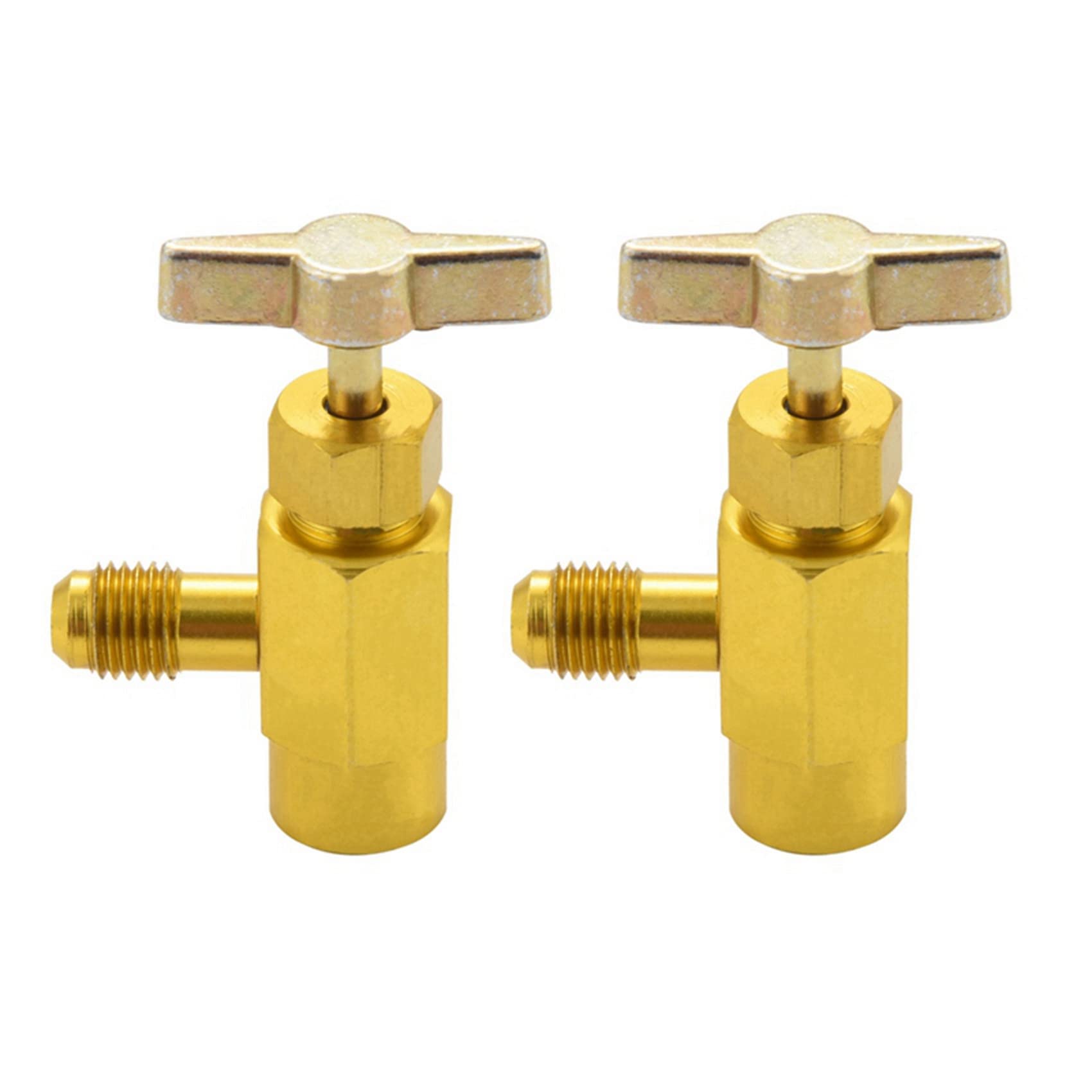 Hndhbfgrt 2pcs 1/4 Sae M14 Thread Adapter R-134A Automotive Air Conditioner Refrigerant Can Dispensing Bottle Tap Opener Valve
