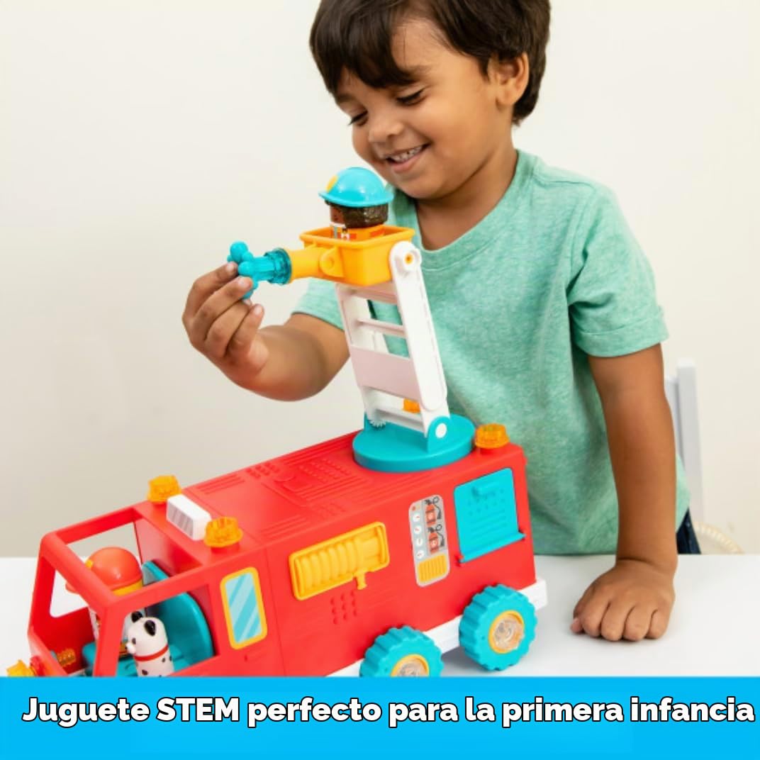 Learning Resources Coche de Bomberos con Figuras atornillables Bolt Buddies de Design & Drill, Juguete de construcción para desarrollar la motricidad Fina