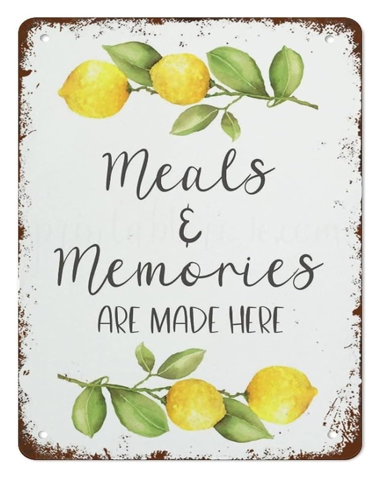 IDGTTLDF Vintage Farmhouse Lemon Metal Tin Sign Kitchen Wall Decor for Home Country Cafe Bar Restaurant Wall-Art 8 X 12 in