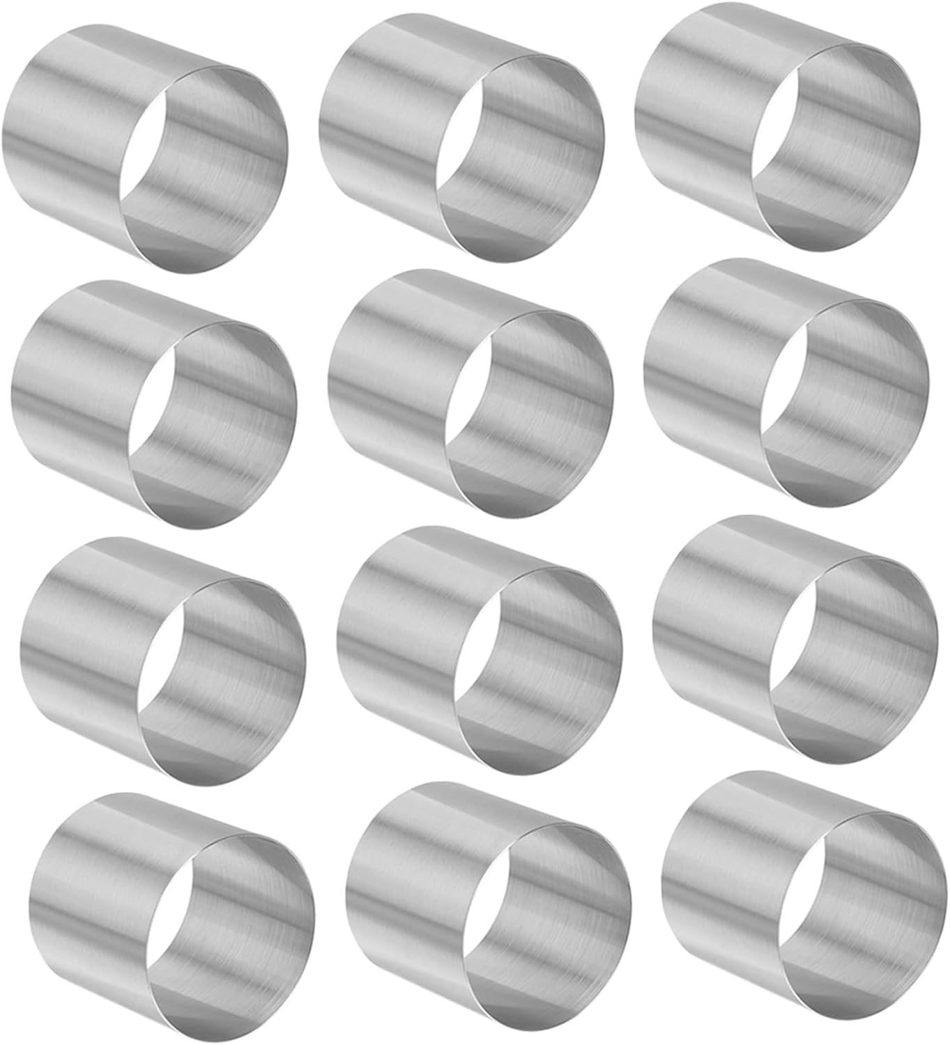 Toyvian 12 Pcs Stainless Steel round Cake Ring Molds 5x5x5cm Small Mousse Baking Trays DIY Kitchen Bakeware for Home Pastry and Dessert Preparation