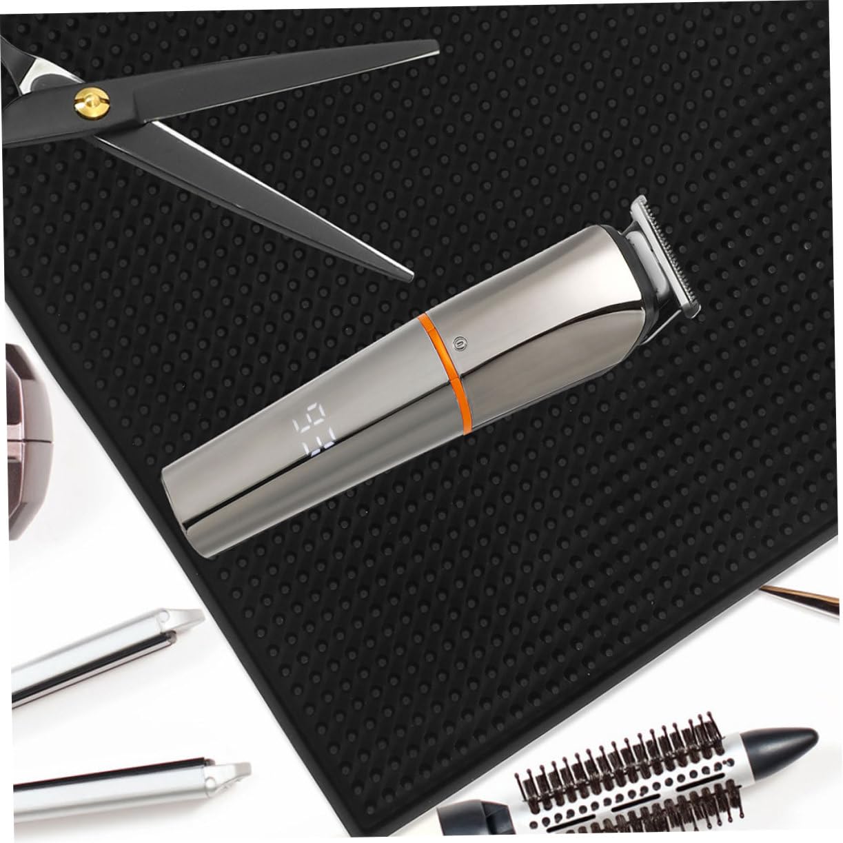Outanaya Salon Hairdresser Tool Storage Cushion Pad for Hair Clippers and Scissors Organizer Mat for Professional Stylists Non-skid Design for Hair Cutting and Grooming