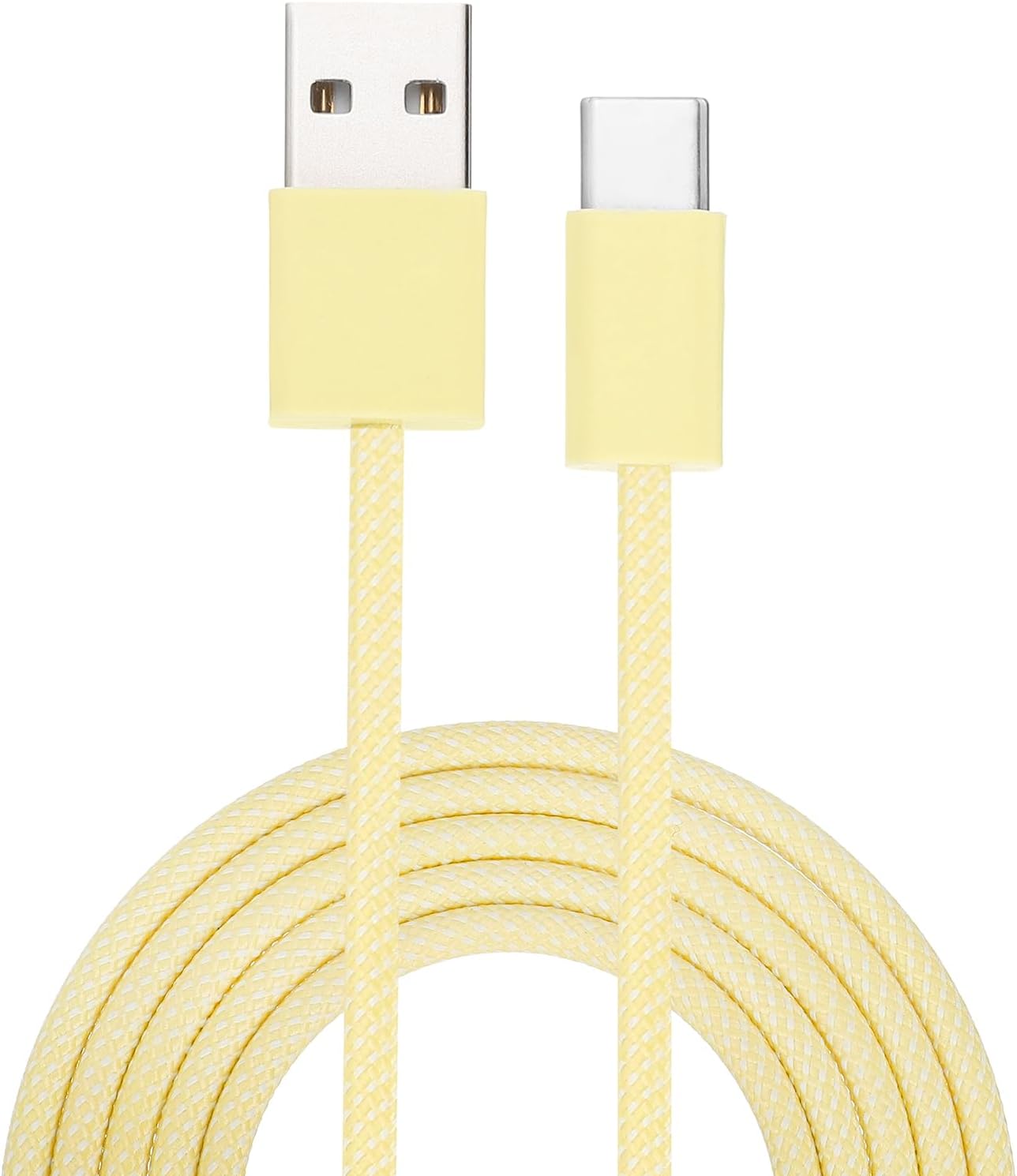 sourcing map 3.28ft USB Type C Charger Cable, 2A Type-C to USB A Braided Charging Cord Data Transfer Cable for Tablet Phone LED Desk Lamp Drone, Yellow