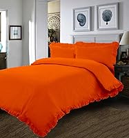 Vista 16 de Juego de funda de edredón – 1 funda de edredón con volantes y esquinas de borde de volantes y 4 fundas de almohada, color rosa intenso