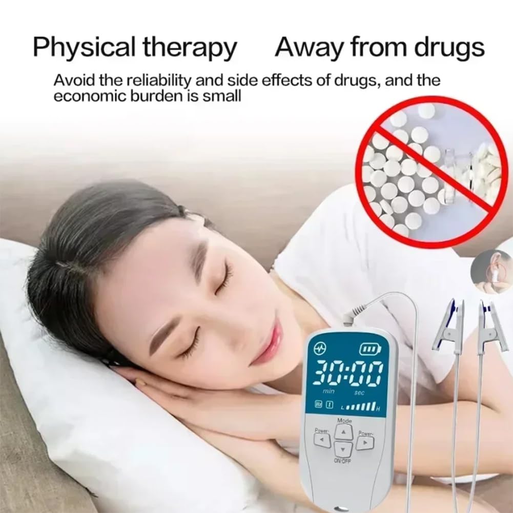 Appareil Portable D'Aide au Sommeil par Impulsions, Dispositif D'Aide au Sommeil, Stimulation par Microcourant, Aide au Sommeil et Soulagement Du Stress