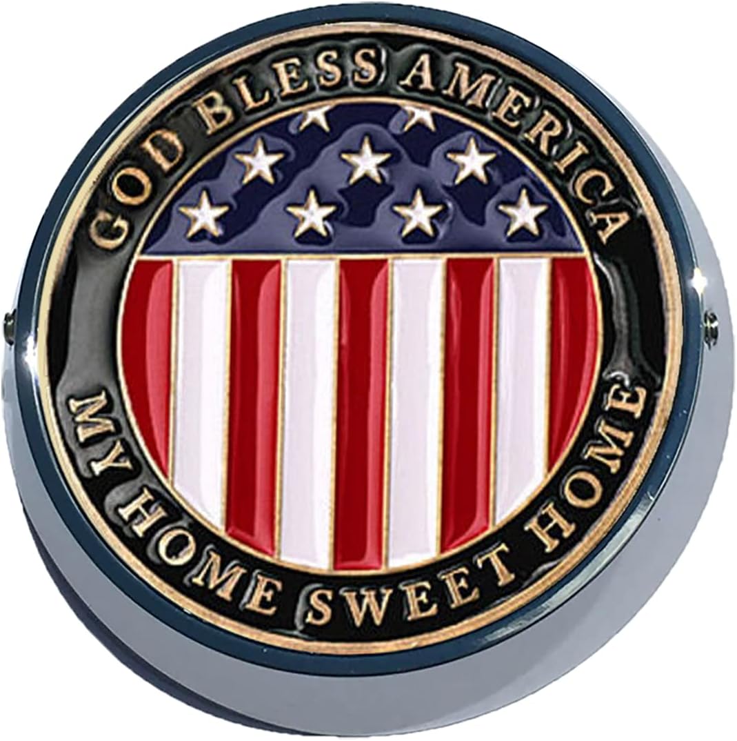 American Flag Harley Horn Cover Coin Mount Set…