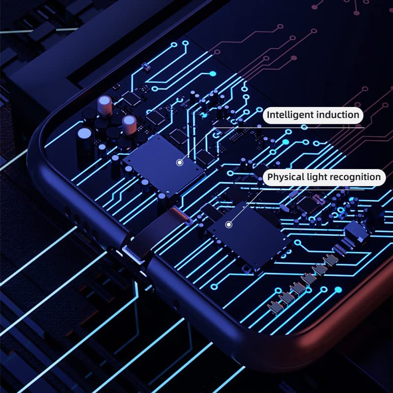Image of KRZNA LED Sound Activated Back Cover Compatible with iPhone, Flashing Luminous LED, Tempered Glass Back - [ Model - Cyberpunk ] (iPhone 12 Mini)