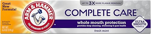 ARM & HAMMER Pasta dental de cuidado completo, pasta dental blanqueadora, flúor, protección para toda la boca, sabor a menta fresca, 6.0 onzas