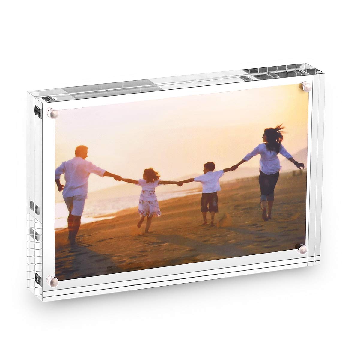 Sezanrpt Cadre photo acrylique 5 x 15 cm transparent 2 côtés pour cartes postales, dessus de table, petit cadre photo magnétique en acrylique pour famille, épaisseur 12-12 mm Sezanrpt Cadre photo acrylique 5 x 15 cm transparent 2 côtés pour cartes postales, dessus de table, petit cadre photo magnétique en acrylique pour famille, épaisseur 12-12 mm
