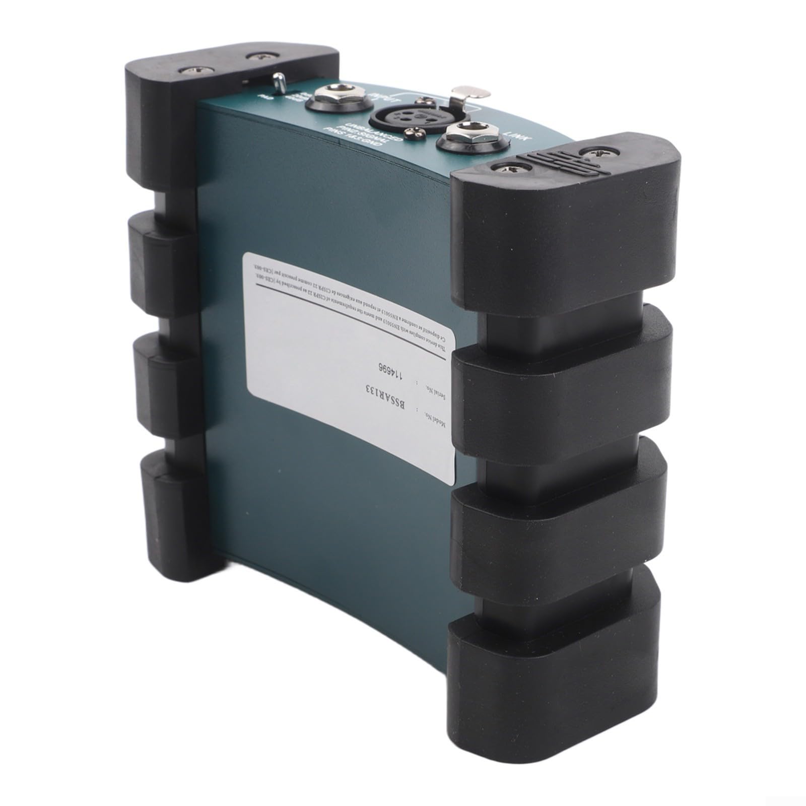 DI-Box Attiva Professionale: convertitore di impedenza in lega di alluminio con corrente phantom per studio e palcoscenico, compatto e portatile, blu