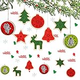 🌲🎁【Todos son elementos navideños】Se utilizan 8 estilos diferentes de astillas de madera para decorar su espacio, incluidos árboles de Navidad, copos de nieve, alces de Navidad, campanas de madera, colgante luminoso en forma de tambor y lentejuelas de árbol de Navidad que se pueden usar como decoración para agregar un toque festivo. y ambiente animado.