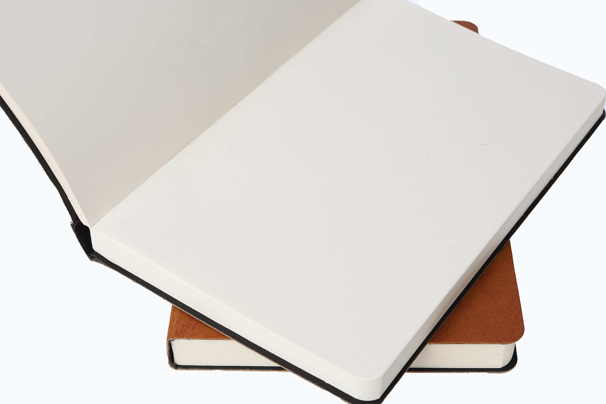 Fark Tanıtım Çizgisiz Not Defteri, Taba Termo Deri Kapaklı Defter, 128 Yaprak A5 Defter, Ofis ve Kırtasiye (14cm x 21 cm) (Taba Kapak)