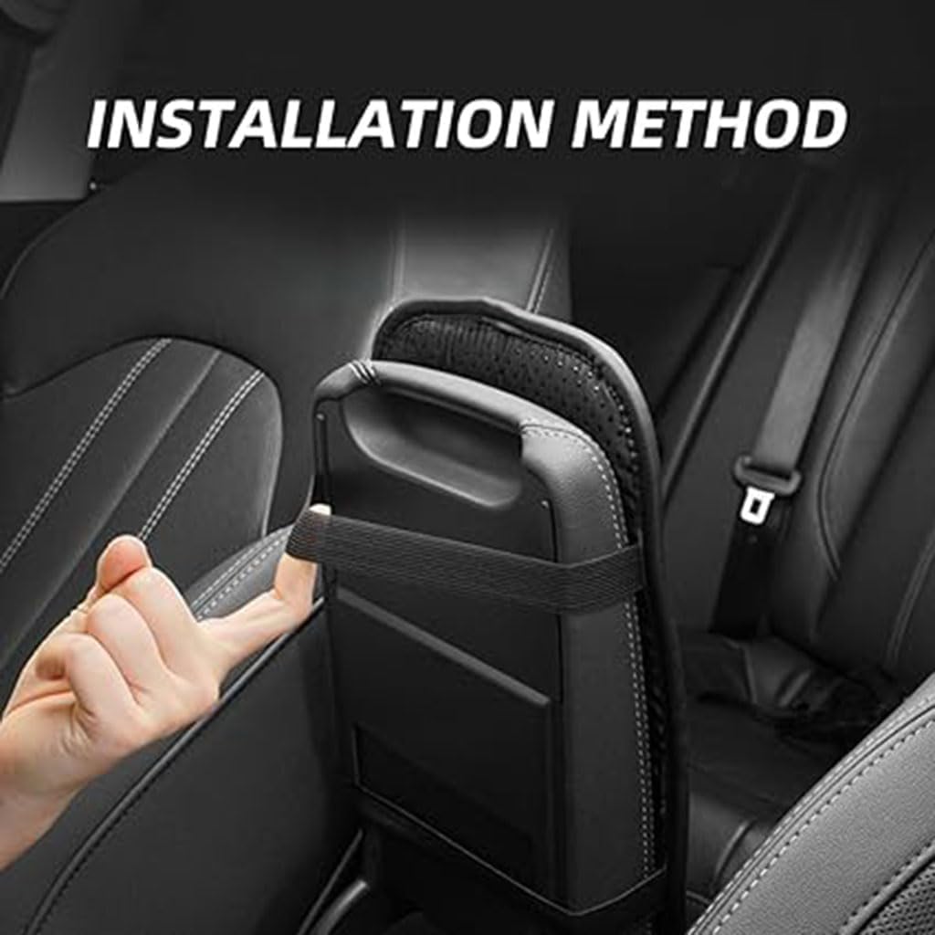 Car Armrest Pad for BMW M4 CS F82 CSL G83 Cabriolet GTS F82 F06 Z1 E30, Waterproof Center Console Cushion Pad Cover Armrest Storage Box Mat Protection Interior Accessories,A-Red