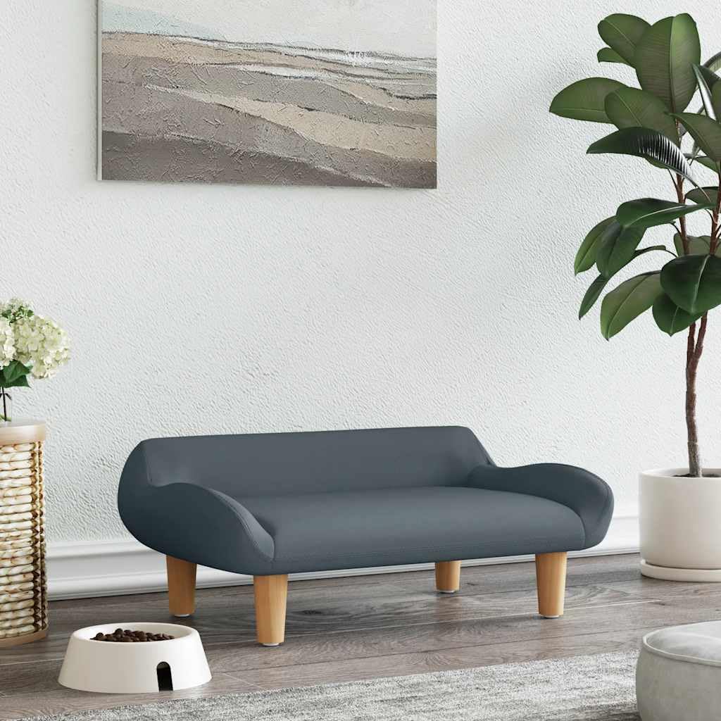 vidaXL Cama y Sofá para Perros de Tela Gris Oscuro, Asiento para Mascota 70x40x24 cm