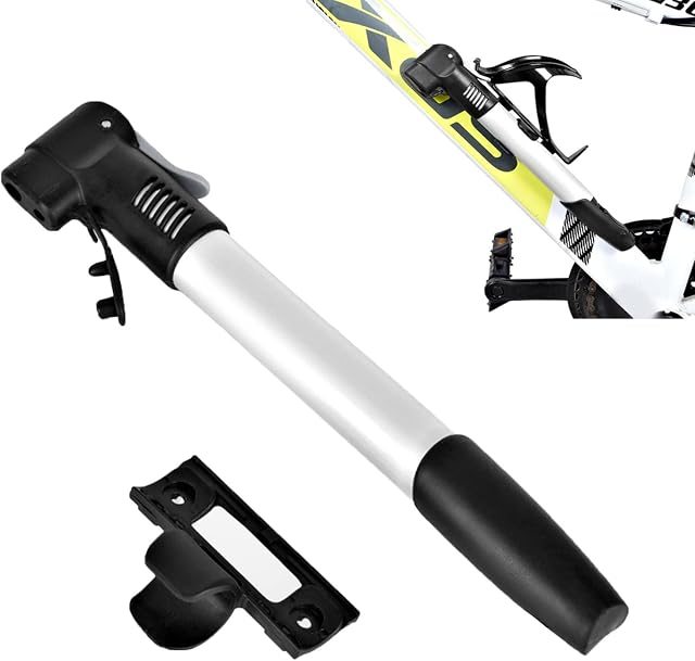 DHinkyoung Portable Bike Pump 100 PSI Bike Pump Frame Mount,Aluminum Alloy Multifunction Mountain Bike Air Pump Fits Presta & Schrader Valve for Inflate Bicycles, Balls, Swimming Rings