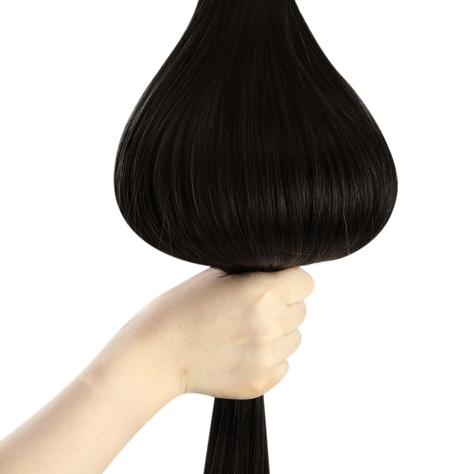 Ugeat Przedłużanie Włosów Clip in, Włosy Ludzkie, Ciemny Brąz, 45 cm 7 sztuk 120g, Włosy Clip in Extensions Brąz, Remy Naturalne Proste