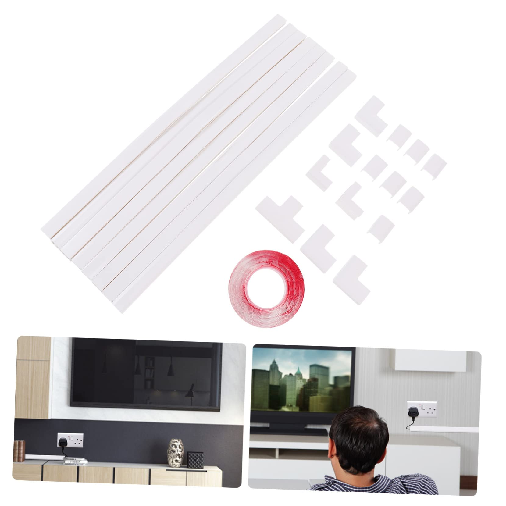 Lurrose 1 Set Canalina Nascondi Copertura per Flessibile per Tv e Facile Installazione e Personalizzabile Organizzatore per Naturale