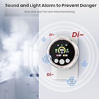 Vista 6 de Detectores de monóxido de carbono 5 en 1, detector de fugas de gas natural, detector de humo y monóxido de carbono enchufable en la pared, pantalla