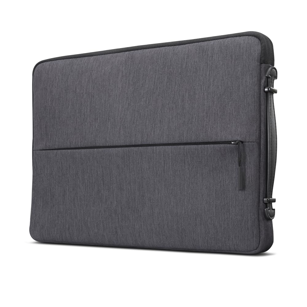 Lenovo Urban Sleeve Case da 15,6 pollici - Custodia Laptop Imbottita, Antiurto con Paraspigoli, Impermeabile in Poliestere, Zip Antigraffio e Tasca Accessori - Grigio