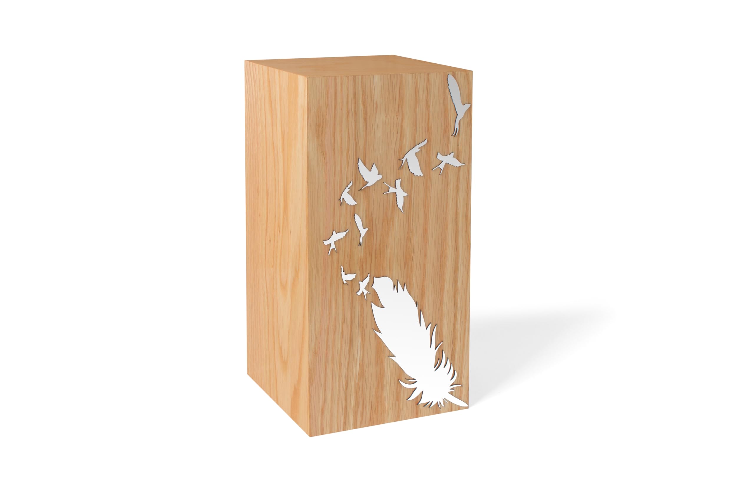 Solid Oak Cremation Urn for Ashes Wooden Cremation Casket Burial Urn for Ashes memorial Large Classy Urn for Adults (Natural OAK)