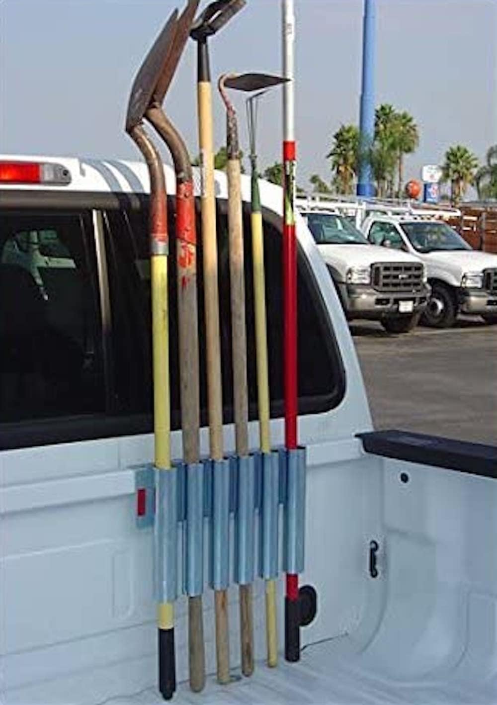 Heavy Duty Truck Bed & Tool Box Mount - Garden Tool Holding Rack for Rake, Shovel - Landscaper, Gardener & Contractor - Commercial Grade Truck & Trailer Mounted Steel (Bed & Box Mount)