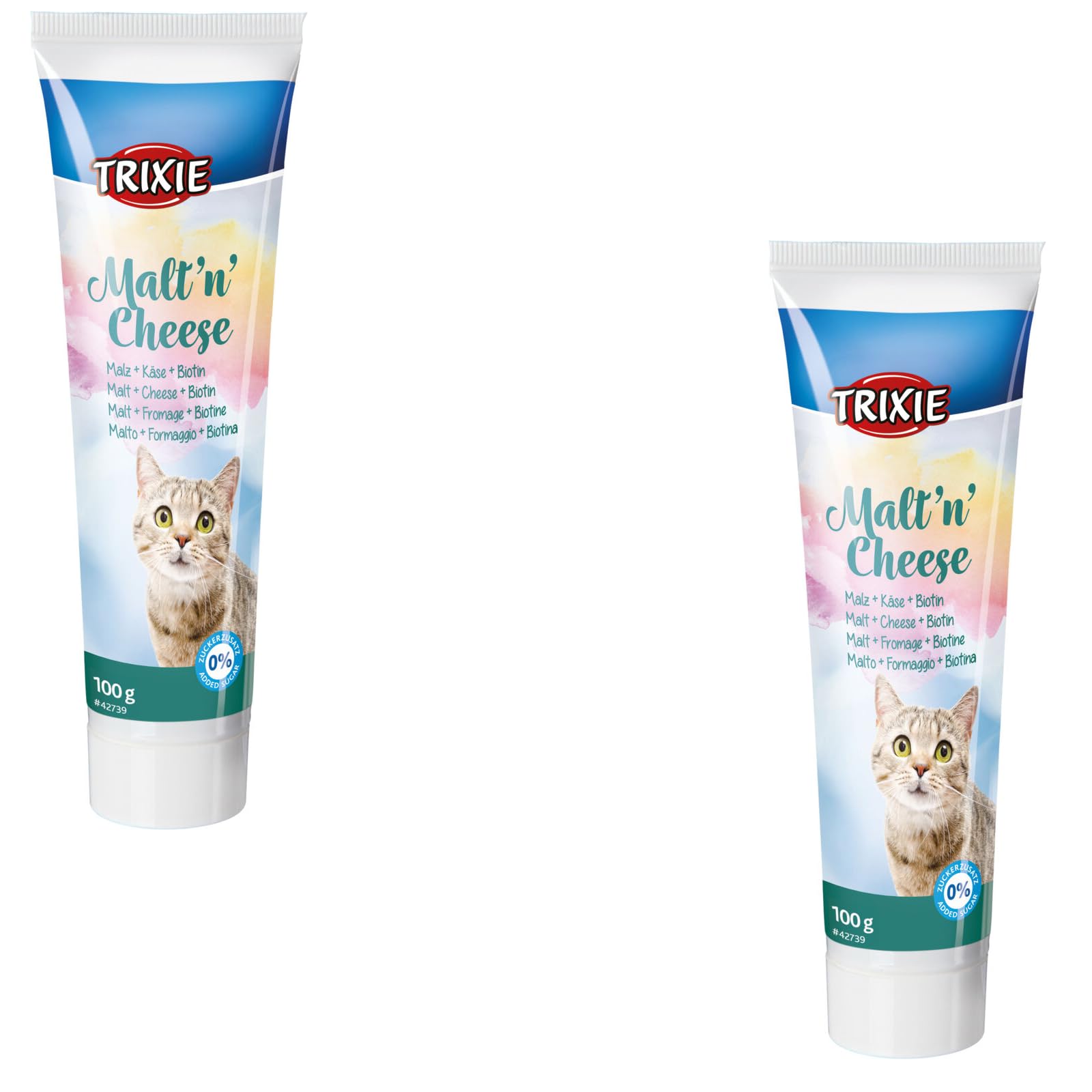 Malt'n'Cheese Anti-Hairball | Doppelpack | 2 x 100 g | Ergänzungsfuttermittel für Katzen | Zur Unterstützung der Verdauung und bei verschluckten Haaren | Ohne Zuckerzusatz